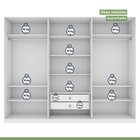 Guarda-roupa Ollie 3 Portas 9 Prateleiras 2 Gavetas Branco