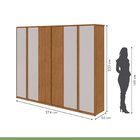 Guarda-roupa Ollie 6 Portas 2 Gavetas 7 Prateleiras Amendoa C
