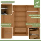 Guarda-roupa Ollie 6 Portas 2 Gavetas 7 Prateleiras Amendoa C