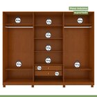 Guarda-roupa Ollie 6 Portas 2 Gavetas 7 Prateleiras Com Espel