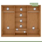 Guarda-roupa Ollie 6 Portas 2 Gavetas 7 Prateleiras Com Espel