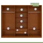 Guarda-roupa Ollie 6 Portas 2 Gavetas 7 Prateleiras Frassino/
