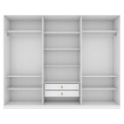 Guarda-roupa Ollie 6 Portas 2 Gavetas 9 Prateleiras Com Espel