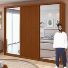 Guarda-roupa Ollie 6 Portas 2 Gavetas 9 Prateleiras Com Espel