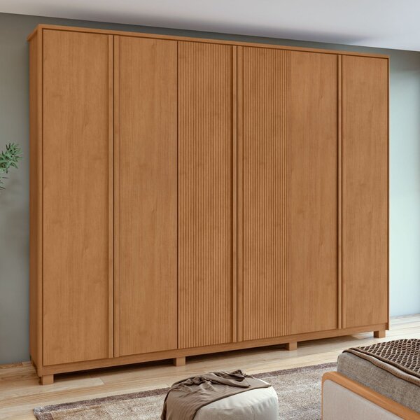 Guarda-roupa Ollie 6 Portas 2 Gavetas 9 Prateleiras Com Pés A