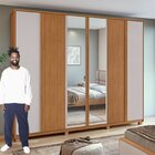 Guarda-roupa Ollie 6 Portas 2 Gavetas 9 Prateleiras Com Pés E