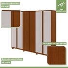 Guarda-roupa Ollie 6 Portas 2 Gavetas 9 Prateleiras Com Pés F