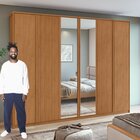 Guarda-roupa Ollie 6 Portas 3 Gavetas 9 Prateleira Com Espelh