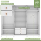 Guarda-roupa Ollie 6 Portas 3 Gavetas 9 Prateleira Com Pés Br