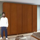 Guarda-roupa Ollie 6 Portas 3 Gavetas 9 Prateleira Com Pés Fr