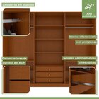 Guarda-roupa Ollie 6 Portas 3 Gavetas 9 Prateleira Frassino
