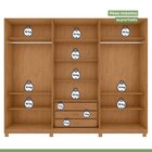 Guarda-roupa Ollie 6 Portas 3 Gavetas 9 Prateleiras Com Pés E