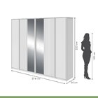 Guarda-roupa Ollie 6 Portas 4 Gavetas 6 Prateleiras Com Espel