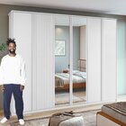 Guarda-roupa Ollie 6 Portas 4 Gavetas 6 Prateleiras Com Espel