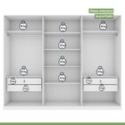 Guarda-roupa Ollie 6 Portas 4 Gavetas 6 Prateleiras Com Espel