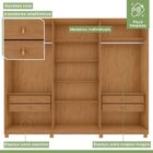 Guarda-roupa Ollie 6 Portas 4 Gavetas 6 Prateleiras Com Pés E