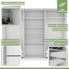 Guarda-roupa Ollie 6 Portas 4 Gavetas 8 Prateleiras Branco