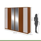 Guarda-roupa Ollie 6 Portas 4 Gavetas 8 Prateleiras Com Espel