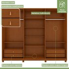 Guarda-roupa Ollie 6 Portas 4 Gavetas 8 Prateleiras Com Pés F