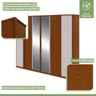 Guarda-roupa Ollie 6 Portas 6 Gavetas 5 Prateleiras Com Espel