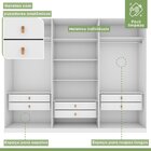 Guarda-roupa Ollie 6 Portas 6 Gavetas 5 Prateleiras Com Espel