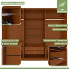 Guarda-roupa Ollie 6 Portas 6 Gavetas 5 Prateleiras Frassino
