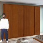 Guarda-roupa Ollie 6 Portas 6 Gavetas 5 Prateleiras Frassino