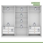 Guarda-roupa Ollie 6 Portas 6 Gavetas 6 Prateleiras Branco