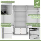 Guarda-roupa Ollie 6 Portas 9 Gavetas 5 Prateleiras Branco