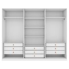 Guarda-roupa Ollie 6 Portas 9 Gavetas 5 Prateleiras Branco