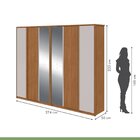 Guarda-roupa Ollie 6 Portas 9 Gavetas 5 Prateleiras Com Espel