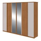 Guarda-roupa Ollie 6 Portas 9 Gavetas 5 Prateleiras Com Espel