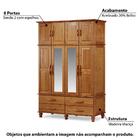 Guarda Roupa Orion Com 8 Portas E 4 Gavetas - Cedro