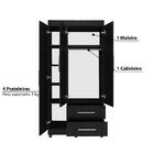 Guarda Roupa Orlando Com 3 Portas E 2 Gavetas - Preto