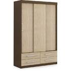 Guarda-roupa Ouro Preto 2 Portas E 4 Gavetas - Rodial - Nogal