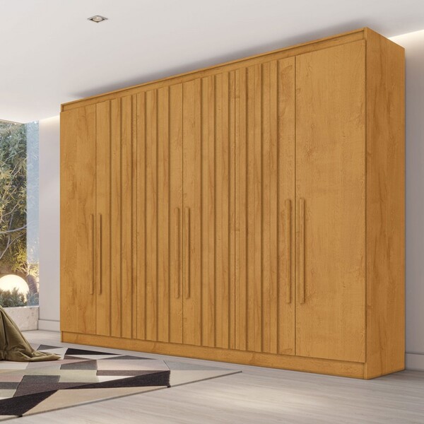 Guarda-roupa Oxford 6 Portas 6 Gavetas Com Ripado 100% Mdf Pe