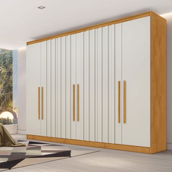 Guarda-roupa Oxford 6 Portas 6 Gavetas Com Ripado 100% Mdf Pe