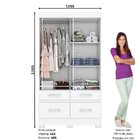 Guarda-roupa Paco 2 Portas Espresso Móveis Branco/branco/rosa