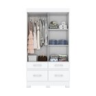 Guarda-roupa Paco 2 Portas Espresso Móveis Branco/branco/rosa