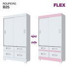 Guarda-roupa Paco 2 Portas Espresso Móveis Branco/branco/rosa