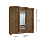 Guarda Roupa Paco 3 Portas Castanho Wood Bnn Decor