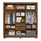 Guarda Roupa Paco 3 Portas Castanho Wood Bnn Decor