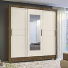 Guarda Roupa Paco 3 Portas Castanho Wood Off White Tana Decor