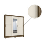 Guarda Roupa Paco 3 Portas Castanho Wood Off White Tana Decor