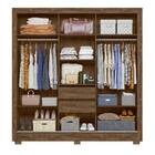 Guarda Roupa Paco 3 Portas Castanho Wood Off White Tana Decor