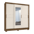 Guarda Roupa Paco 3 Portas Castanho Wood Off White Tana Decor