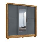 Guarda Roupa Paco 3 Portas Freijó Cinza Tana Decor