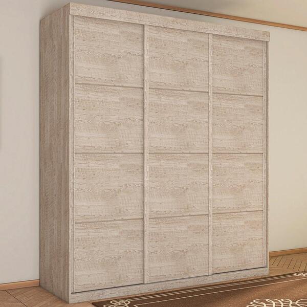 Guarda Roupa Paladino Casal Três Portas Deslizantes Amarula