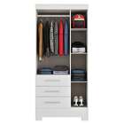 Guarda Roupa Palmas 3 Portas 3 Gavetas Branco - Rodial