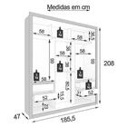 Guarda Roupa Panamá 3 Portas Espelho Central Sallêto Cinamono